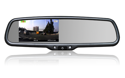 شاشة 4.3 بوصة وكاميرا مزدوجة 720P/480P سيارة DVR مرآة الرؤية الخلفية مراقب,EV-043LA